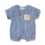 Wilson + Frenchy - Organic Terry Growsuit - Dusty Blue