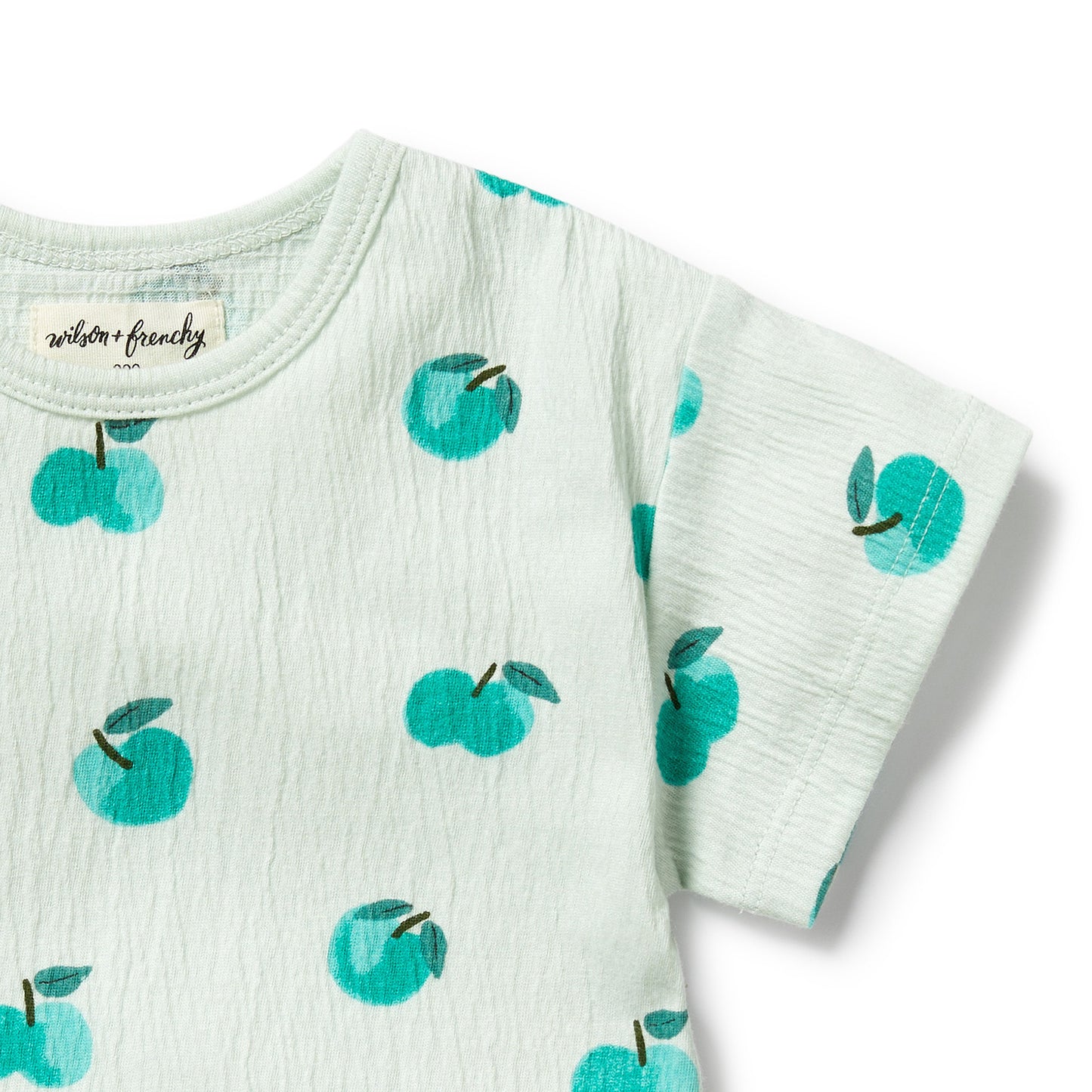 Behind The Trees - Baby t-shirt with apple pattern on a white background - Wilson + Frenchy - Organic Tee - Apple Papple