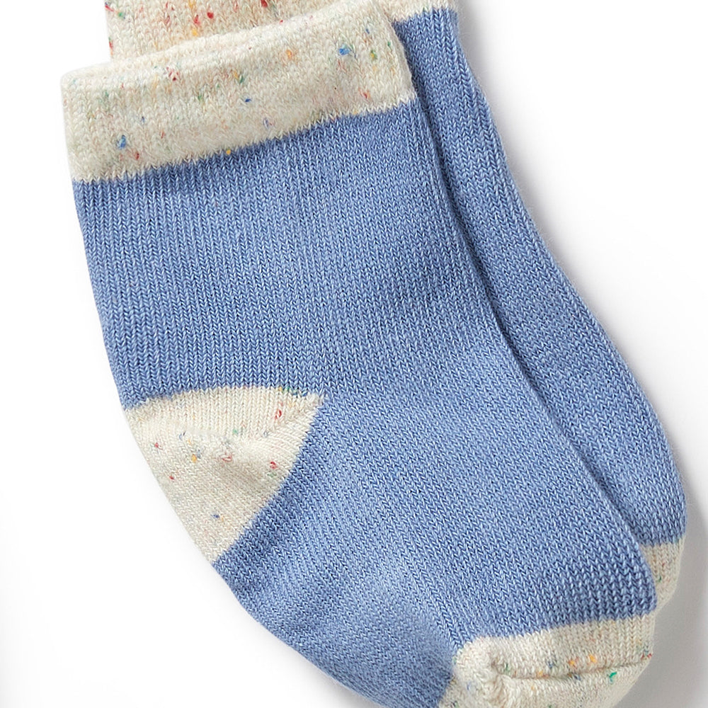 Behind The Trees - Wilson and Frenchy - Organic 3 Pack Baby Socks - Endive, Bluebell, Blue - baby gifting - baby shower gift - baby socks - organic baby socks