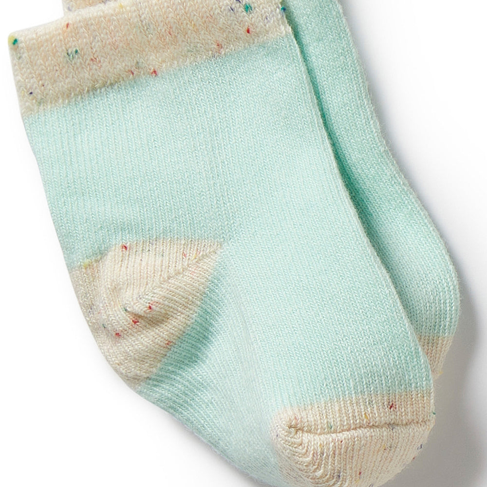 Behind The Trees - Wilson and Frenchy - Organic 3 Pack Baby Socks - Mint Green, Cream, Pink - baby gifting - baby shower gift - baby socks - organic baby socks