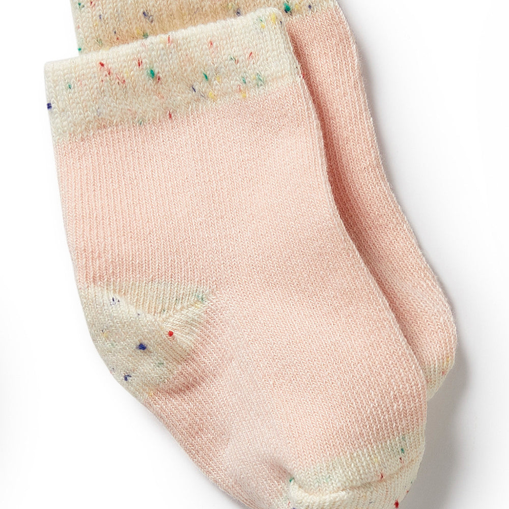 Behind The Trees - Wilson and Frenchy - Organic 3 Pack Baby Socks - Mint Green, Cream, Pink - baby gifting - baby shower gift - baby socks - organic baby socks
