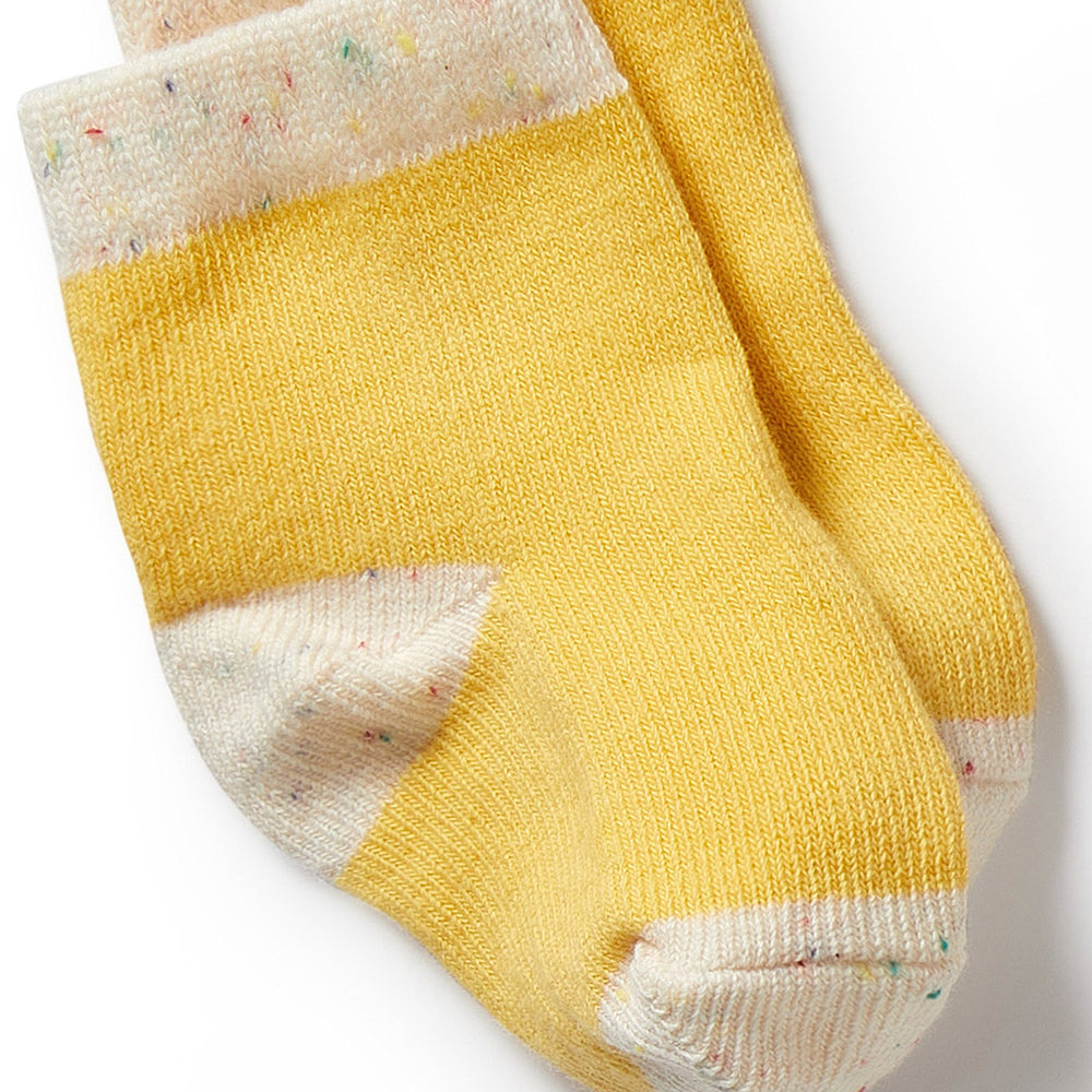 Behind The Trees - Wilson and Frenchy - Organic 3 Pack Baby Socks - Dijon, Pink, Fleck - baby gifting - baby shower gift - baby socks - organic baby socks