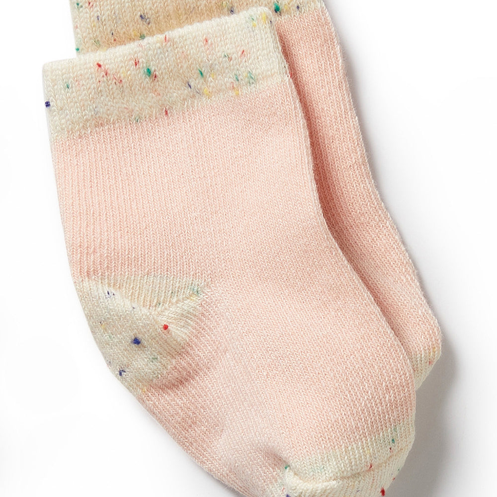 Behind The Trees - Wilson and Frenchy - Organic 3 Pack Baby Socks - Dijon, Pink, Fleck - baby gifting - baby shower gift - baby socks - organic baby socks