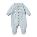 Wilson and Frenchy - Knitted Cable Growsuit - Bluebell