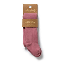Wilson + Frenchy - Organic Ribbed Tights - Plum