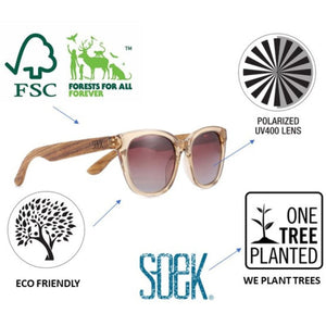 Behind The Trees - Soek - Sunglasses - Lila Grace - Ivory Tortoise - Graduated Brown Lens - White Maple Arms - sunglasses - wooden framed sunglasses - wooden armed sunglasses