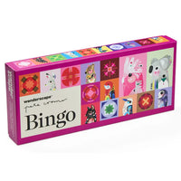 Behind The Trees - Wonderscope - Bingo Game - Pete Cromer - Wonderscope Bingo game box with colorful designs on a white background