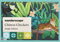 Behind The Trees - Wonderscope Chinese Checkers Jungle Edition packaging with a leopard and jungle-themed design. - Wonderscope - Jungle Edition Chinese Checkers - Bex Parkin