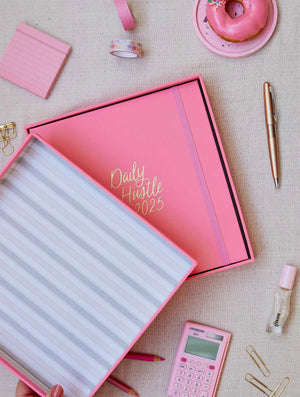 Behind The Trees - Write To Me - Daily Hustle Planner - Pink - 2025 diary - planner for 2025 - yearly planner - family calendar - planner - diary - best 2025 diary