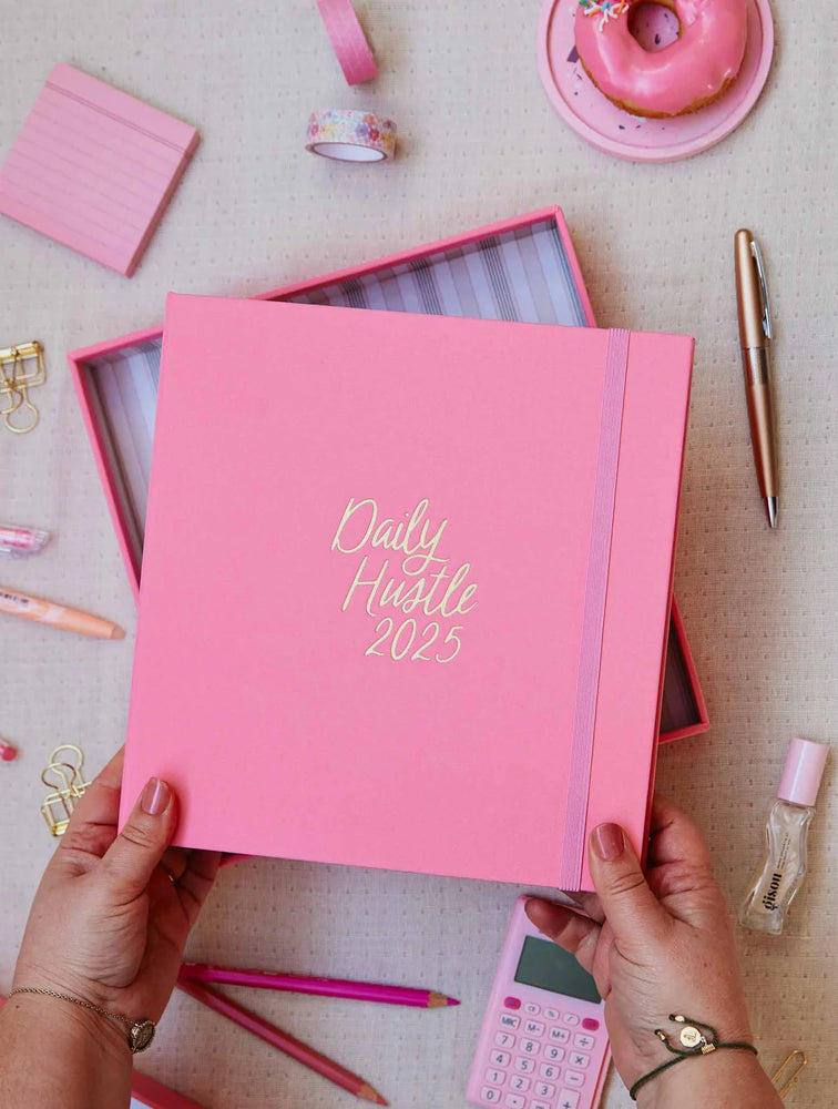 Behind The Trees - Write To Me - Daily Hustle Planner - Pink - 2025 diary - planner for 2025 - yearly planner - family calendar - planner - diary - best 2025 diary