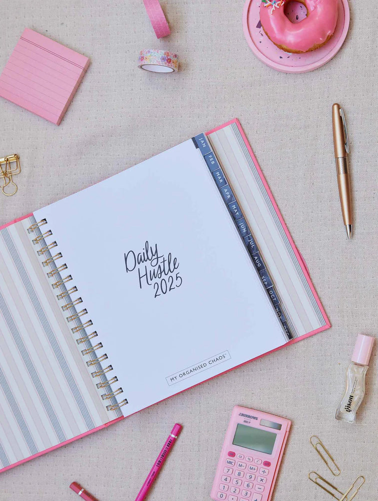 Behind The Trees - Write To Me - Daily Hustle Planner - Pink - 2025 diary - planner for 2025 - yearly planner - family calendar - planner - diary - best 2025 diary