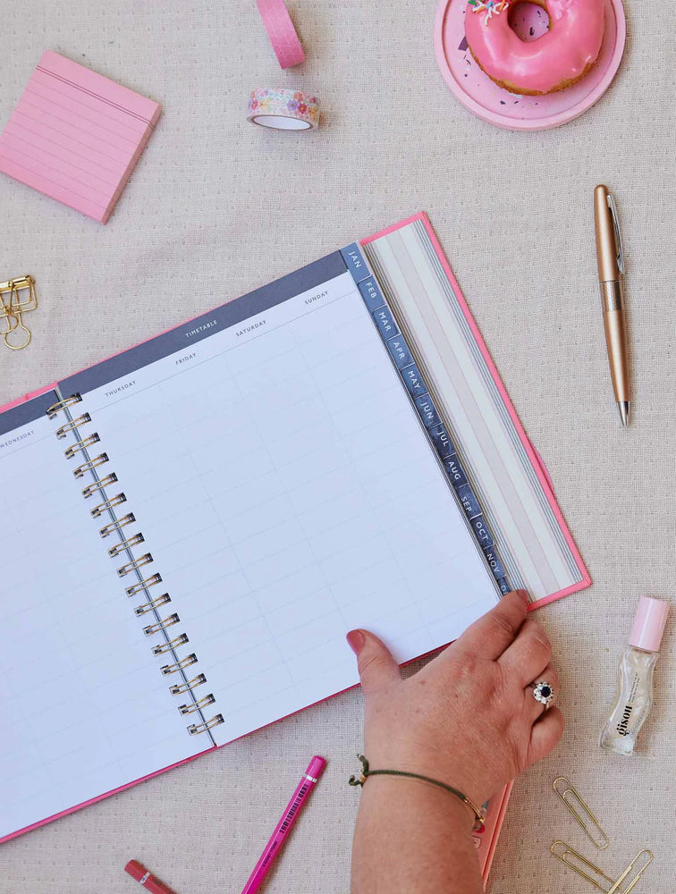 Behind The Trees - Write To Me - Daily Hustle Planner - Pink - 2025 diary - planner for 2025 - yearly planner - family calendar - planner - diary - best 2025 diary