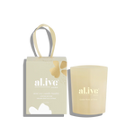 al.ive - mini soy candle bauble - golden wattle & citrus