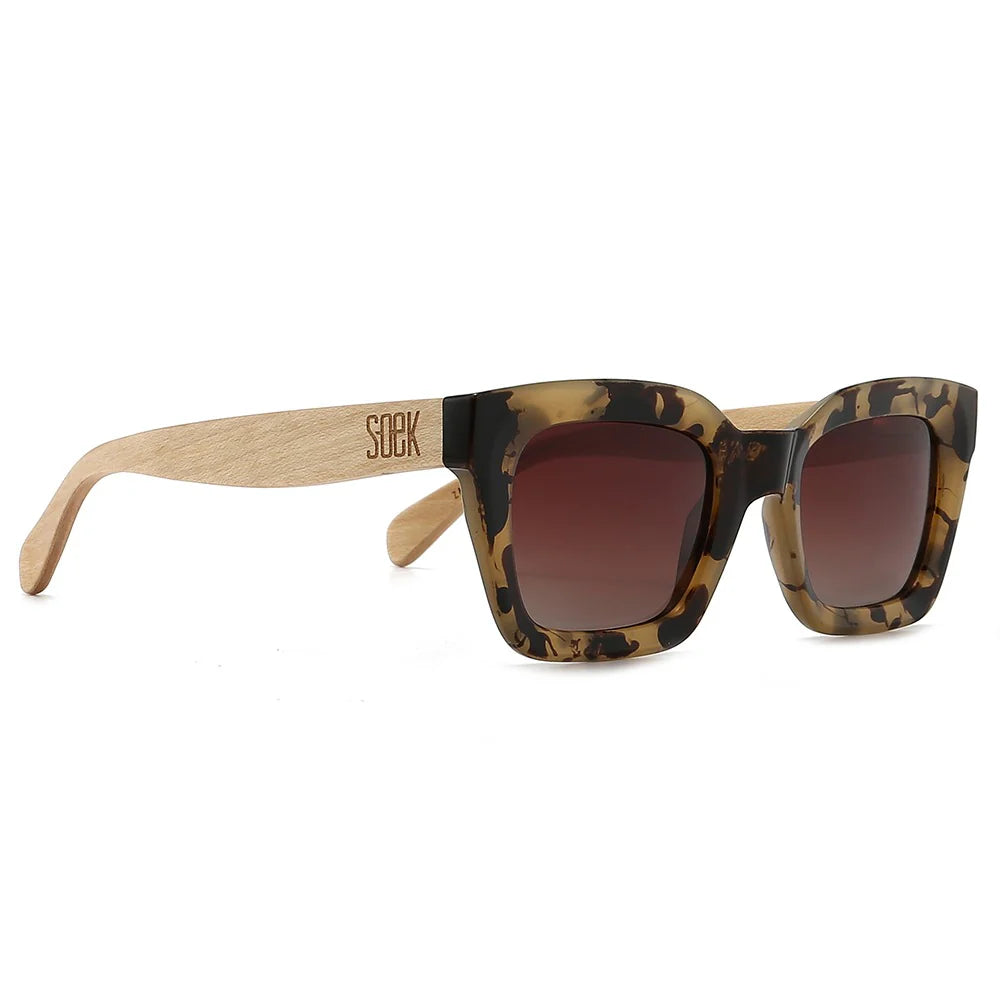 Soek - Sunglasses - Zahra - Opal Tort - Brown Graduated Lens - White Maple Arms