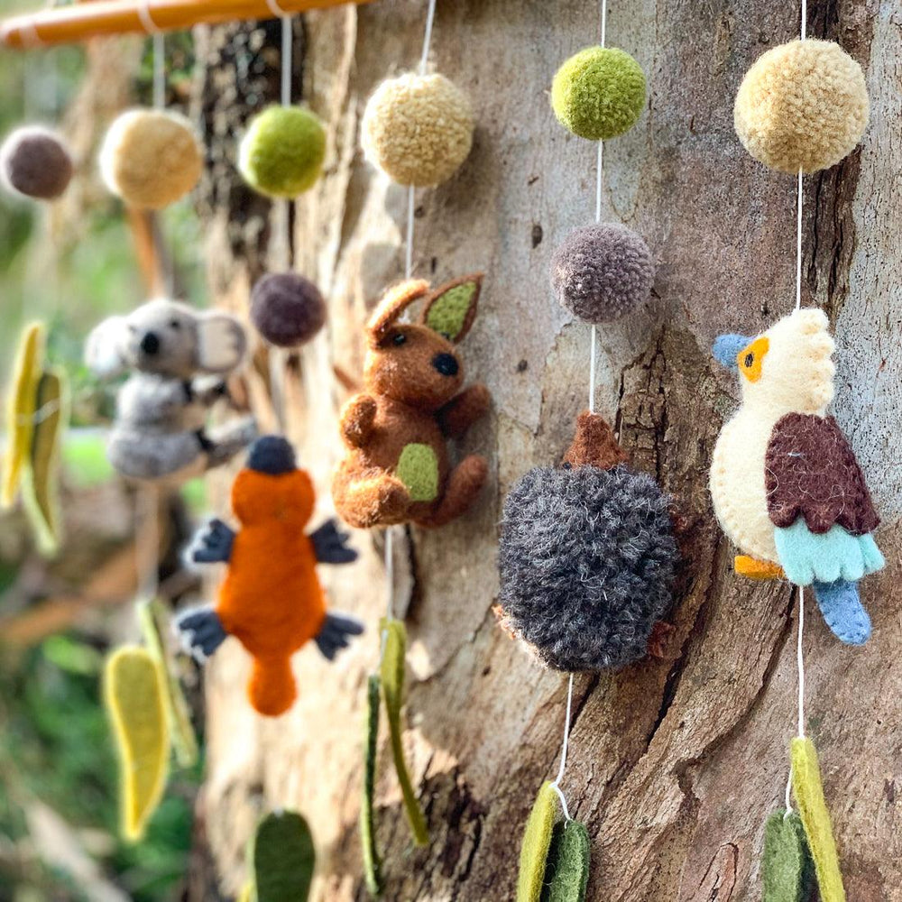 Behind The Trees - Tara Treasures - Nursery Cot Mobile Hanging - Australian Animals - baby shower gift idea - felt baby mobile under $80 - newborn baby gift idea