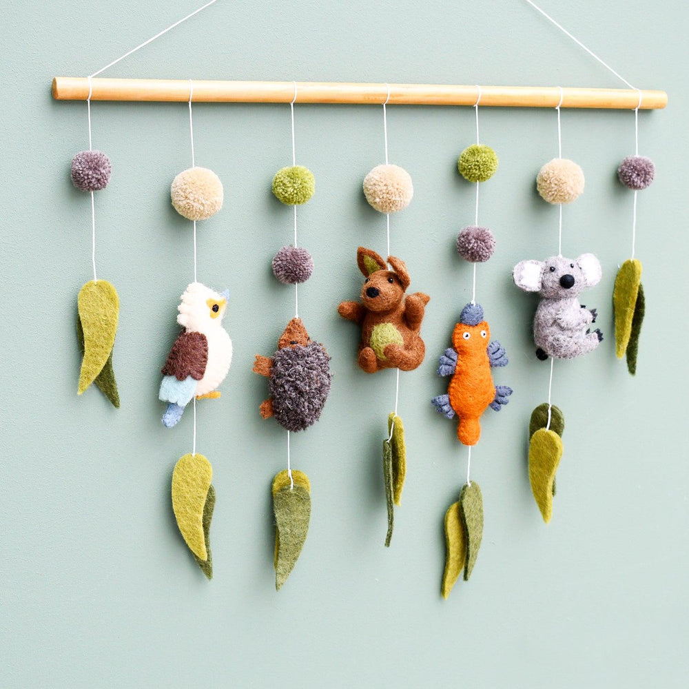 Behind The Trees - Tara Treasures - Nursery Cot Mobile Hanging - Australian Animals - baby shower gift idea - felt baby mobile under $80 - newborn baby gift idea