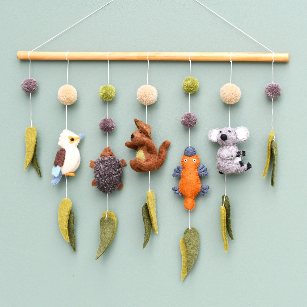 Behind The Trees - Tara Treasures - Nursery Cot Mobile Hanging - Australian Animals - baby shower gift idea - felt baby mobile under $80 - newborn baby gift idea