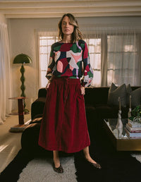 Behind The Trees - Elm - Winnnie Cord Skirt - Maroon