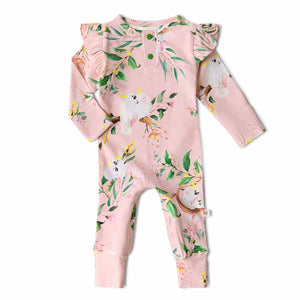 Behind The Trees - Snuggle Hunny - Organic Baby Growsuit - Cockatoo - baby growsuit under $40 - wondersuit under $40 - baby shower present 