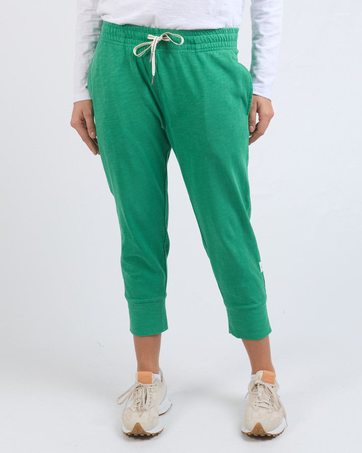 Behind The Trees - Elm - Brunch Pant - Pine Green - Elm Clothing Outlet - Elm Lifestyle Stores - Elm Lifestyle clothing - Elm Lifestyle Dresses - Elm Lifestyle Stockists - best casual 3/4 length pants - lightweight 3/4 length pants - cotton pants