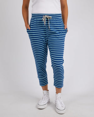 Behind The Trees - Elm - Brunch Pant - China Blue/Tonic Blue Stripe - 3/4 length pants - best selling lounge pants - comfy cotton pants