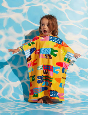 Behind The Trees - Hacyon Nights - Kids Hooded Towel - Chomp swim towel - kids swim towel - swimming towel - kids swim towel - fun swim towel - hooded swim towel