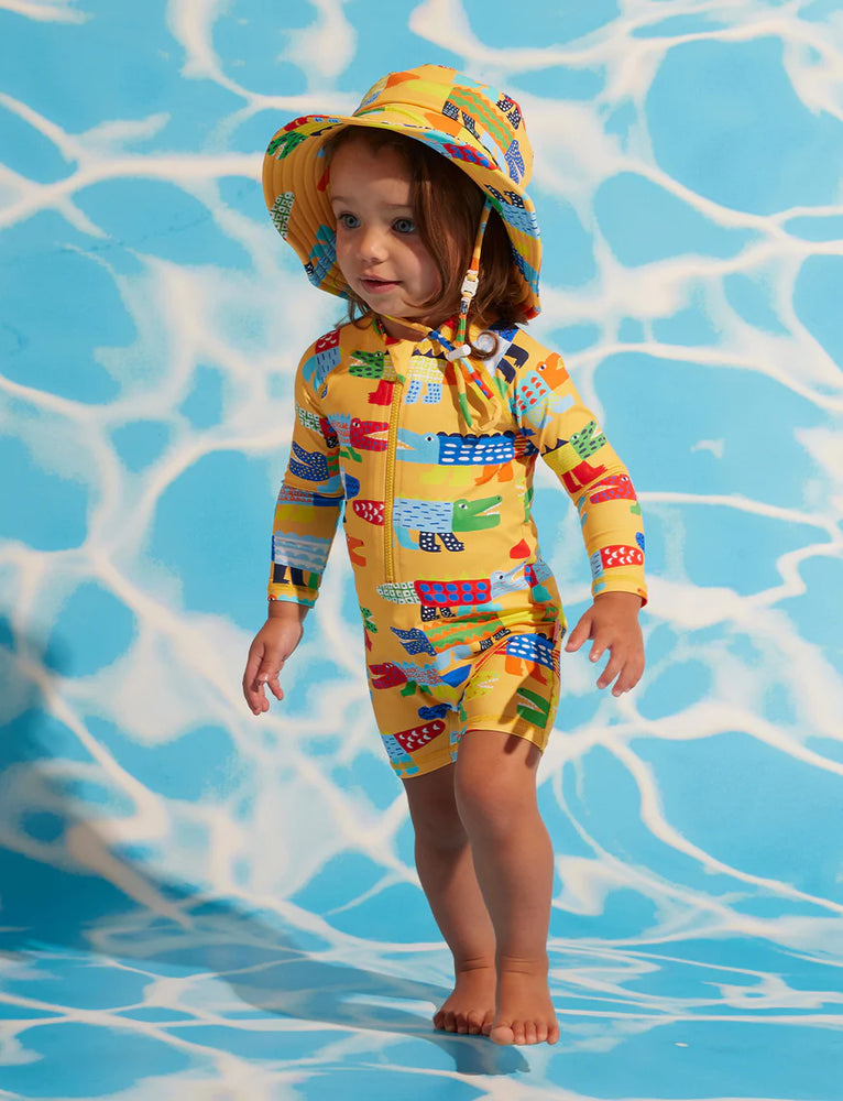 Behind The Trees - Halcyon Nights - Swim Bucket Hat - Chomp- kinder hats - sunhat for kids - baby sunhat - day care sun hat - hat for child care - swim hat - swimming hat&nbsp; - waterproof hat