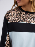 Behind The Trees Foxwood - Circuit Leopard Crew - Black - leopard print sweater - gym sweater 