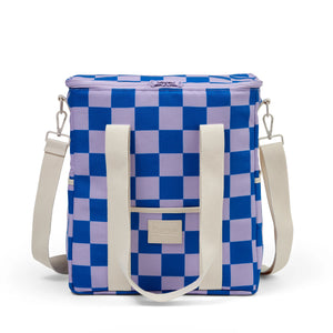 Behind The Trees - Base Supply - Cool Base - Lilac/Blue Check - best insulated food bag - summer bag - insulated cool bag - bright colourful insulated food bag under $65