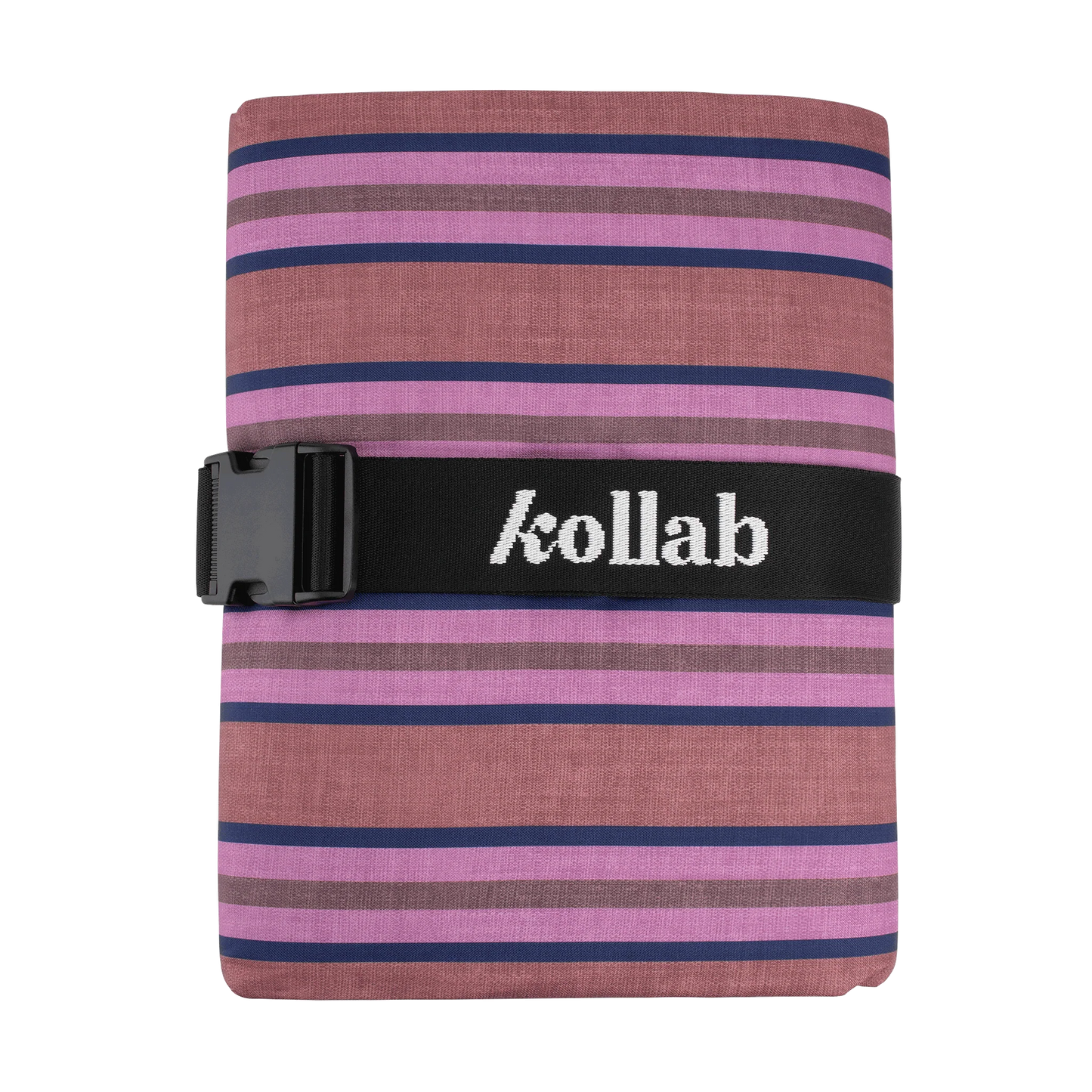 Behind The Trees - Striped pouch with 'kollab' branding on a white background - Kollab - Picnic Mat - Mulberry Lines