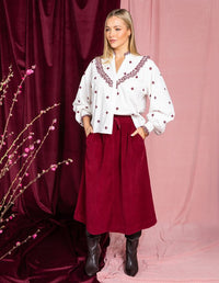 Behind The Trees - Elm - Winnnie Cord Skirt - Maroon
