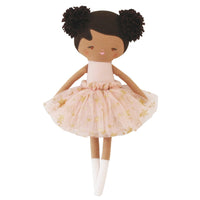 Behind The Trees - Doll with a pink dress and white shoes on a white background - Alimrose - Madison Ballet Doll 35cm Pink Gold Star