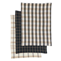Coast to coast- Assemble Kit Set of 3 Recycled Cotton T'Towel Pack- Black