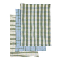 Coast to coast- Assemble Kit Set of 3 Recycled Cotton T'Towel Pack- Olive