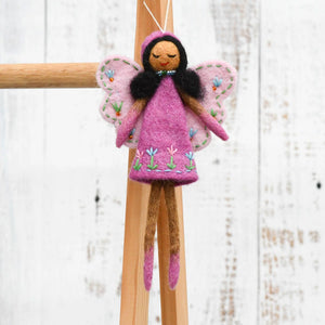 Behind The Trees - Tara Treasures - Felt Angel Fairy - Pink Dress - felt toys - natural toys - kids - fairy toy - girls birthday present