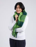Behind The Trees - Elm - Fig Scarf - Green Check - winter scarf under $50 - mothers day gift ideas