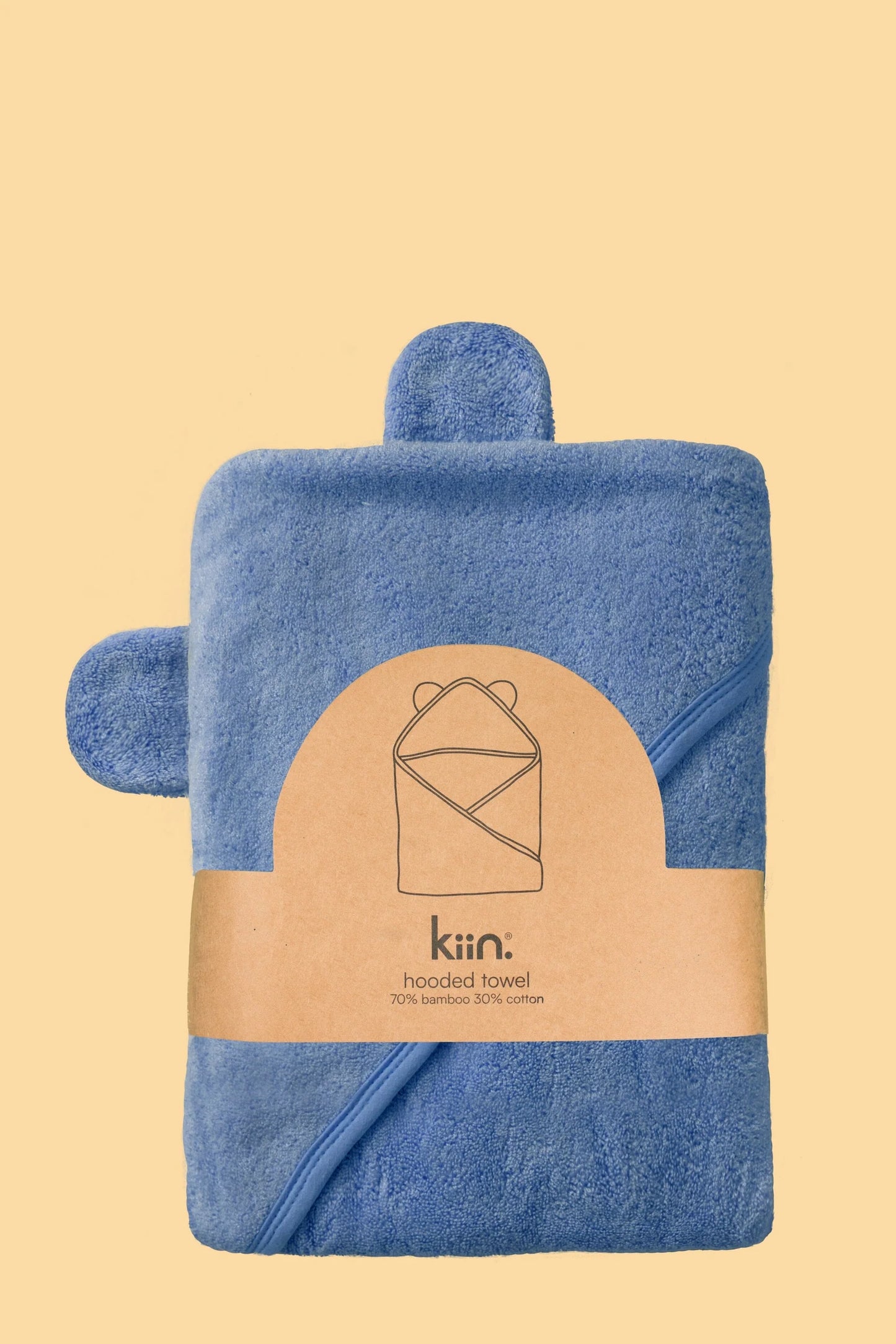 Behind The Trees - Kiin - Hooded Towel - Blue Shadow- newborn gift idea - newborn baby gift - bath towel for baby - baby shower gift idea
