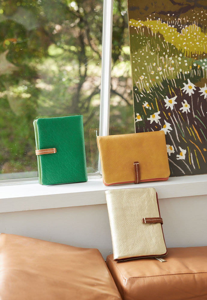 Behind The Trees - Nancybird - Bedford Wallet - Gold - Nancybird SS24 collection - leather wallet - ethical leather wallet 