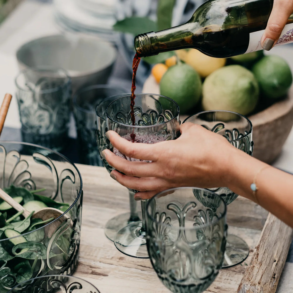 Behind The Trees -Indigo Love - Flemington Acrylic Wine Glass - Green - pool side acrylic glassware - camping plastic glassware - acrylic glasses for the caravan -&nbsp; k.k. gift under $10 - Christmas present