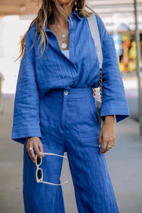 Little Lies- Jude Linen Pants - Cobalt