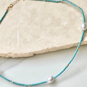 Behind The Trees - Salty Safari - Necklace - Choker - Anni - Turquoise 