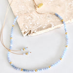 Salty Safari - Necklace - Riviera - Sky Blue & Gold