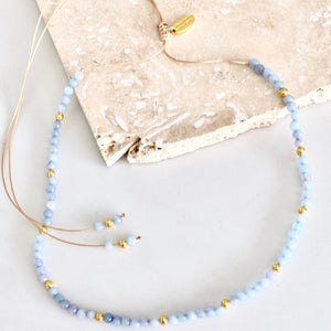 Salty Safari - Necklace - Riviera - Sky Blue & Gold