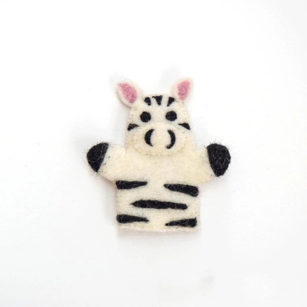 Tara Treasures - Finger Puppet - Individual - Zebra