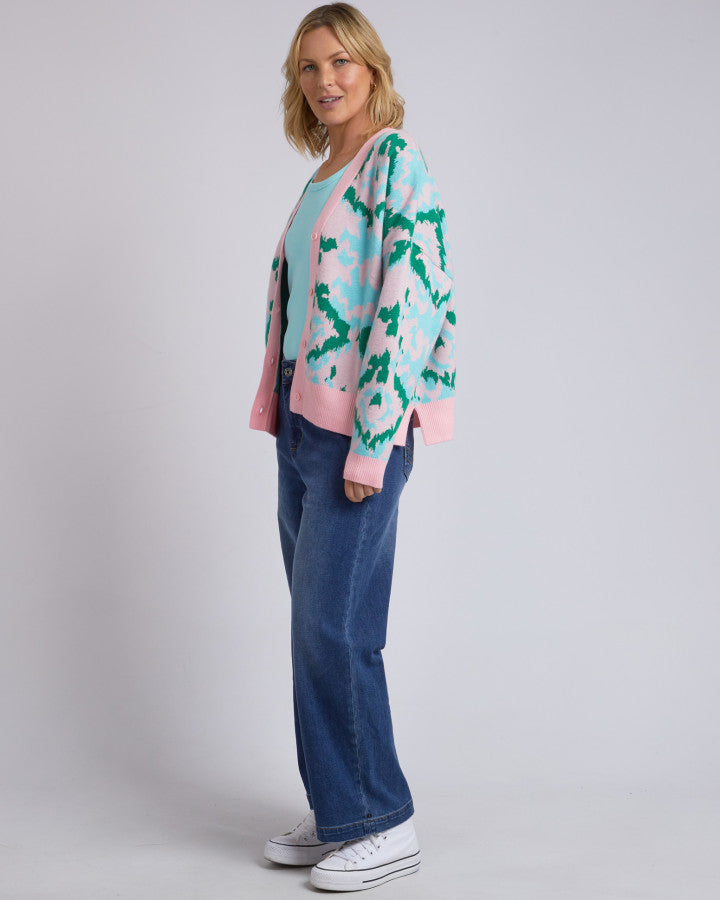 Behind The Trees - Elm - Janey Cardi - Splendid Pink - quirky cardigan - fun- bright - colourful clothing - cropped cardi under $130