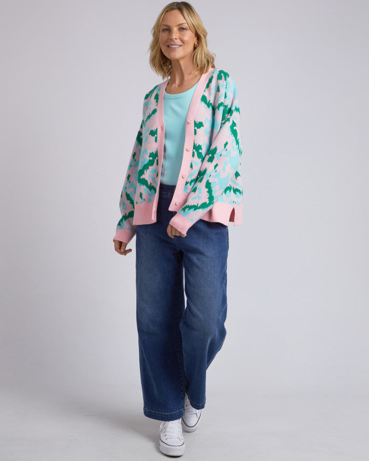 Behind The Trees - Elm - Janey Cardi - Splendid Pink - quirky cardigan - fun- bright - colourful clothing - cropped cardi under $130