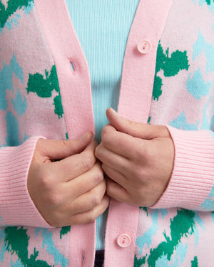 Behind The Trees - Elm - Janey Cardi - Splendid Pink - quirky cardigan - fun- bright - colourful clothing - cropped cardi under $130