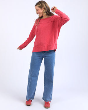 Behind The Trees - Foxwood - &amp; Jayne Throw On Top - Cayenne - cotton top - lightweight cotton long sleeve top - under $70