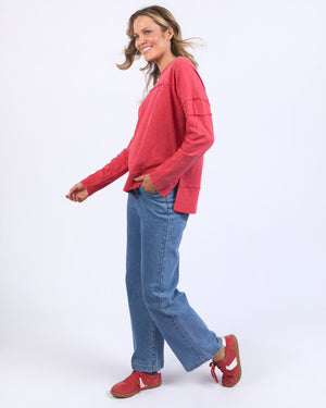 Behind The Trees - Foxwood - &amp; Jayne Throw On Top - Cayenne - cotton top - lightweight cotton long sleeve top - under $70