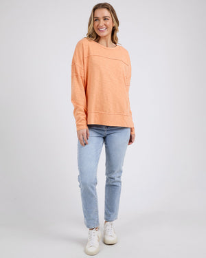 Behind The Trees - Foxwood - &amp;Jayne Throw On Top - Tangerine - casual every day top - 100% cotton long sleeve t shirt -&nbsp;